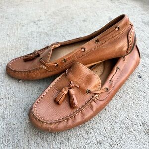 G.H.Bass & co genuine brown tassel leather loafer flats